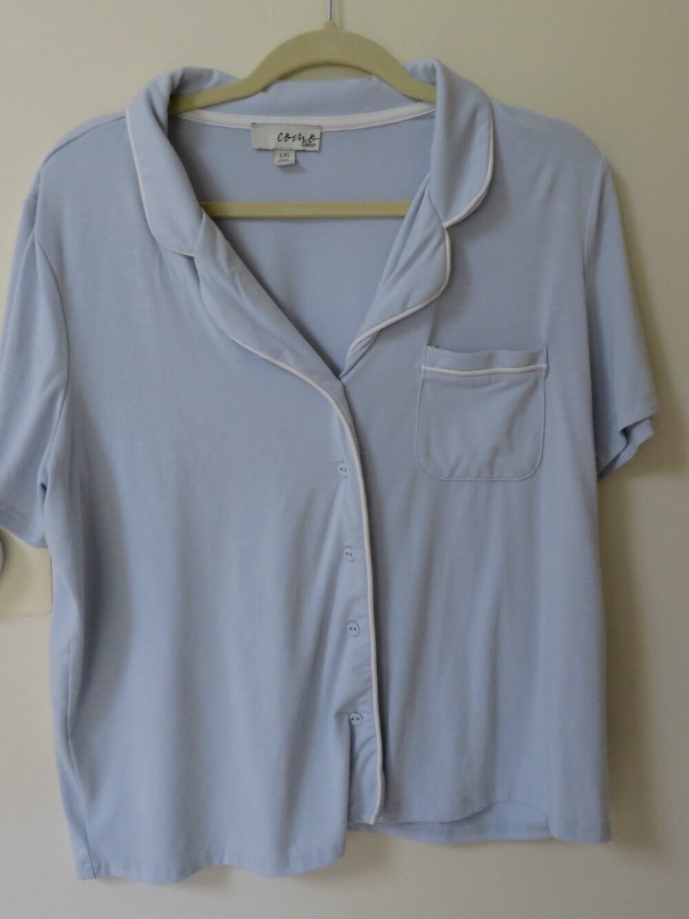 Baby Blue Como Sleep Pajama Set Tshirt Shorts Large